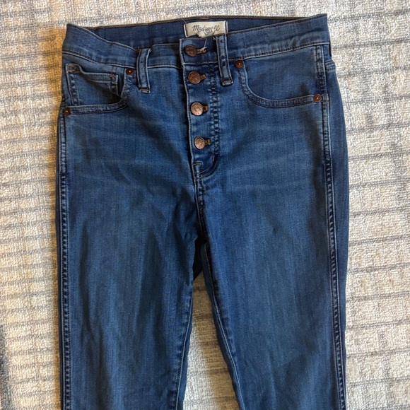 Madewell 10” High Rise Dark Blue Skinny Jeans - Picture 4 of 13